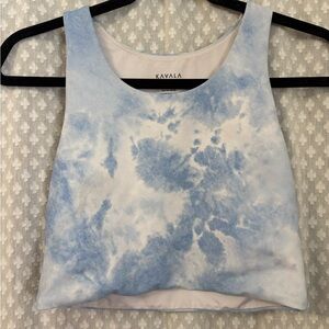 Kavala Women's Sky Blue Tie-Dye Crop Top